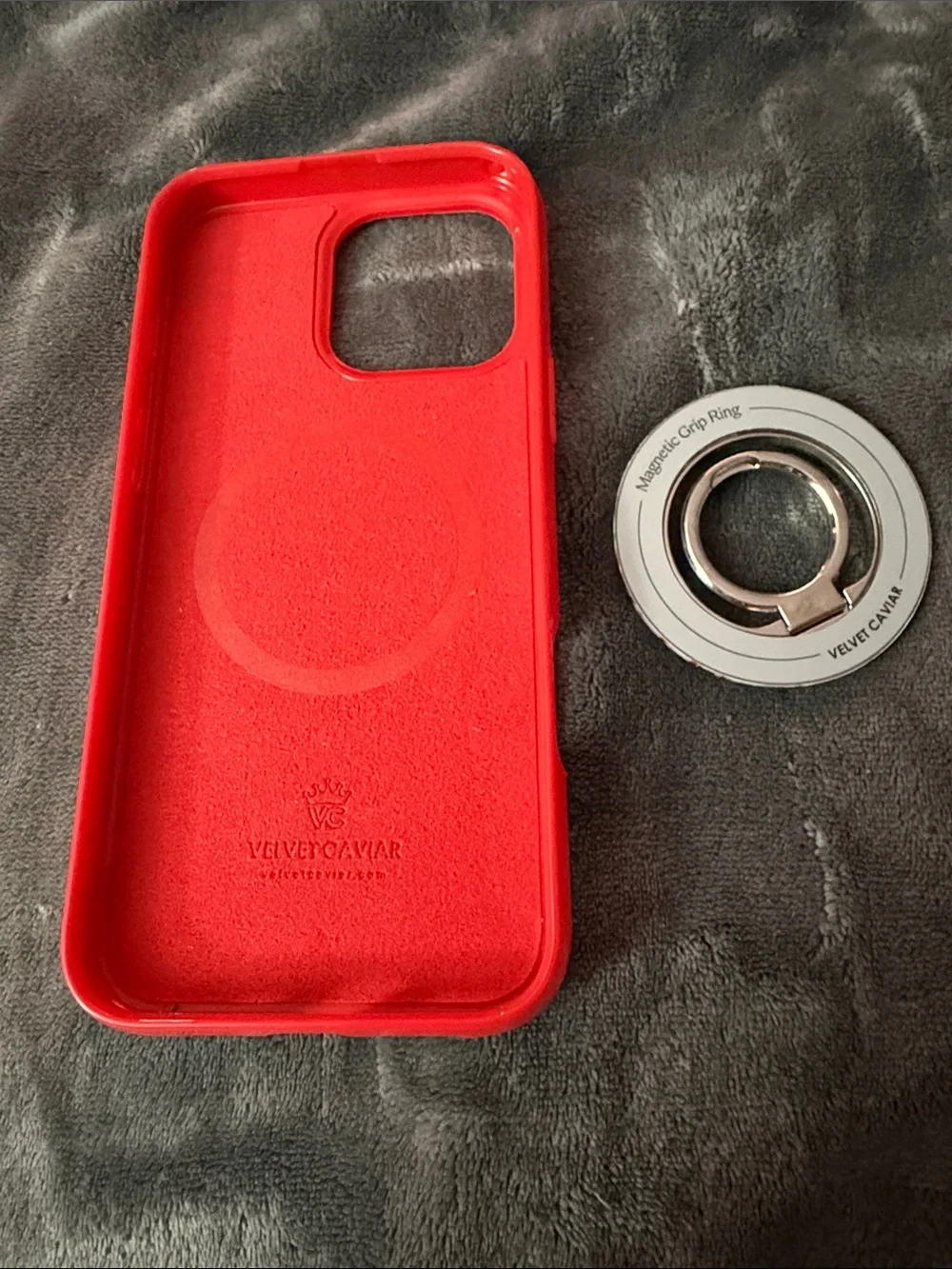 Red Decorative Matchbox Pattern Phone Case with Ring Holder